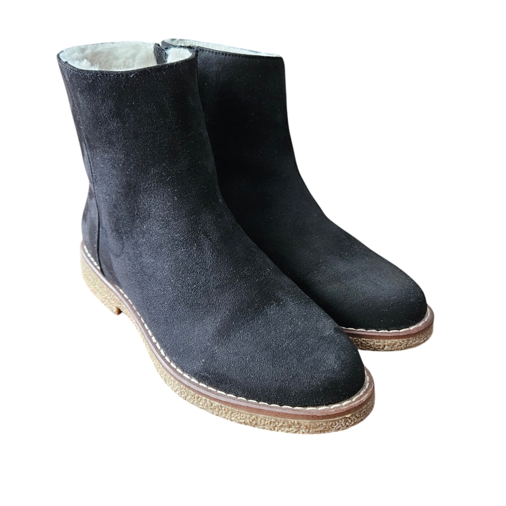 LOFT Black Suede Ankle Boots Size 6 1/2"
